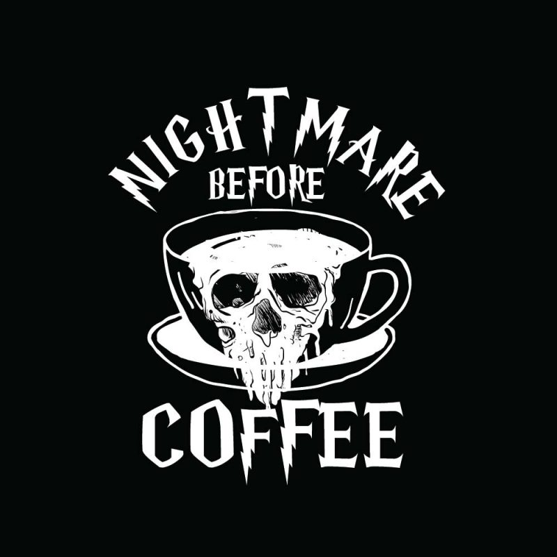 Nightmare before coffee Halloween T-shirt Design tshirt designs for merch by amazon