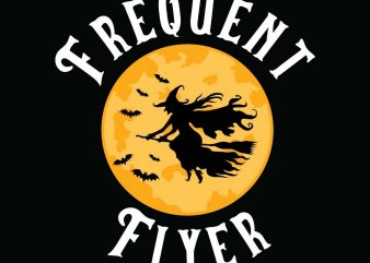 Frequent Flyer Halloween T-shirt Design, Printables, Vector, Instant download