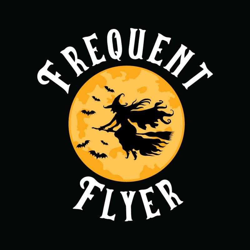 Frequent Flyer Halloween T-shirt Design, Printables, Vector, Instant download commercial use t shirt designs
