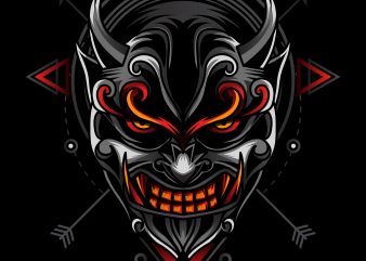 Oni tshirt design vector