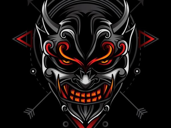 Oni tshirt design vector