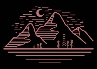 mountain landscape vector t-shirt design