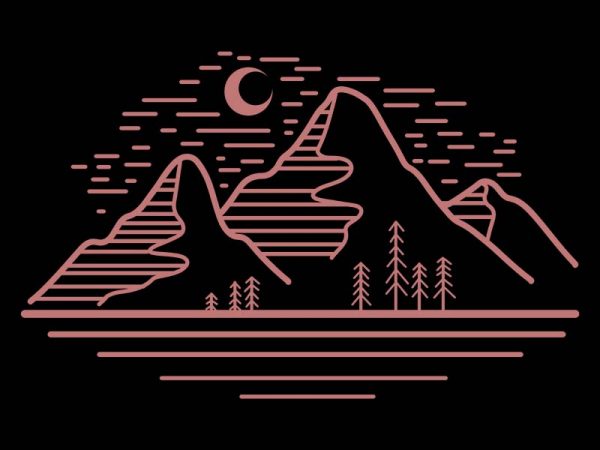 Mountain landscape vector t-shirt design