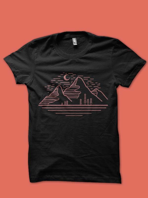 mountain landscape vector t-shirt design tshirt-factory.com