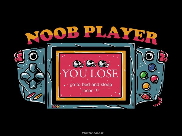 Noob player vector t-shirt design