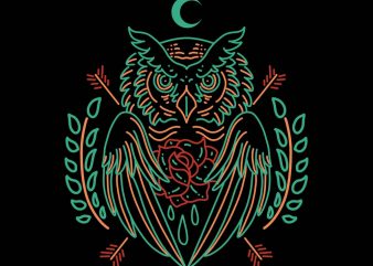 owl line art vector t-shirt design