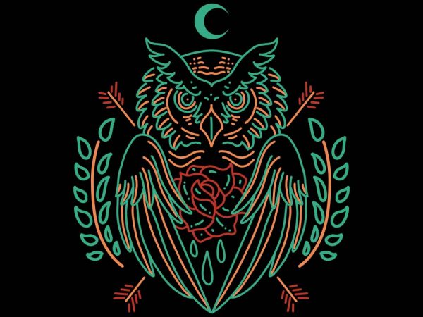 owl line art vector t-shirt design owl line art vector t-shirt design