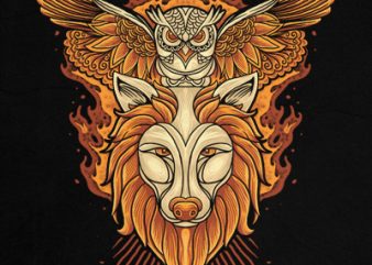 owl and wolf t shirt design to buy