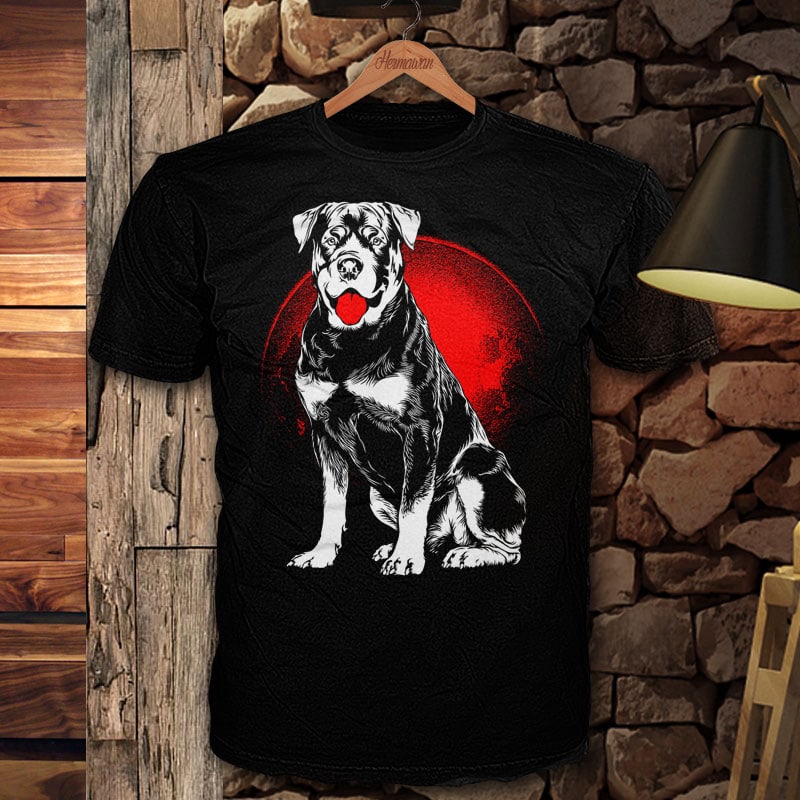 rottweiler moon tshirt-factory.com