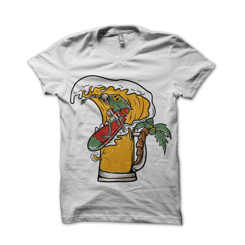 beer wave t shirt design graphic