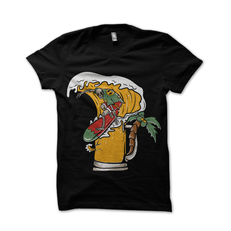 beer wave t shirt design graphic