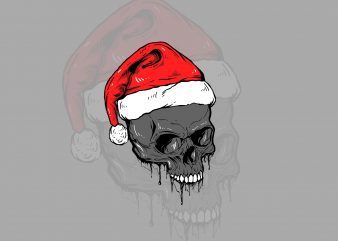 Skull Christmas t-shirt design