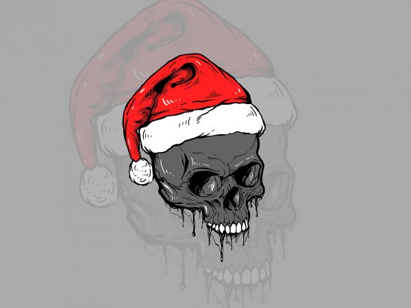 Skull christmas t-shirt design