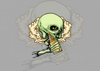 Smoke skull t-shirt design