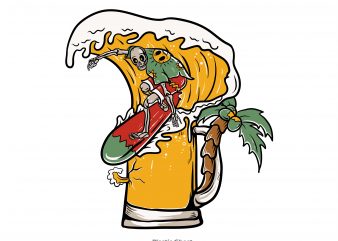 beer wave tshirt design for sale