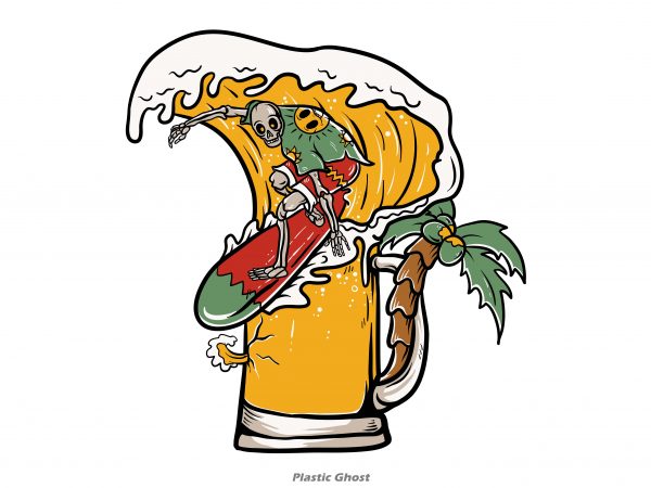 Beer wave tshirt design for sale