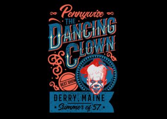 the dancing clown t shirt design for purchase