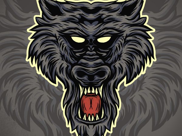 Wolf print ready shirt design