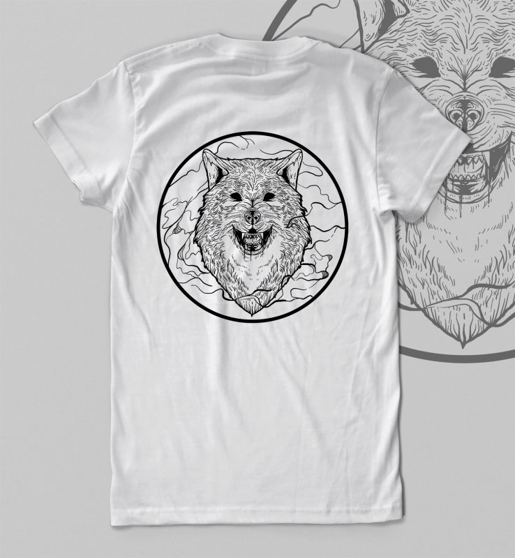 Black Wolf t-shirt design t shirt designs for teespring