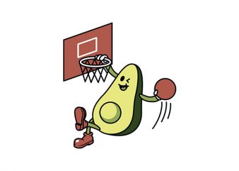 Avocado Playing Basketball vector t-shirt design