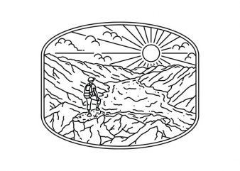 Hiker vector t-shirt design for commercial use