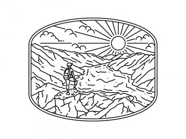 Hiker vector t-shirt design for commercial use
