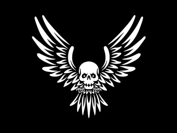 Flying skull buy t shirt design