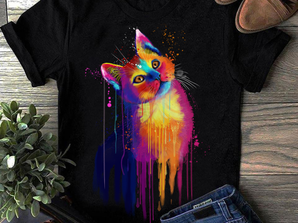 Hand drawing cat by photoshop – 1 t-shirt design for commercial use