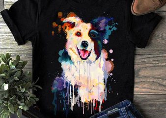 Border Collie – Hand Drawing Dog By Photoshop – 10 commercial use t-shirt design