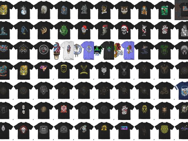 110 tshirt designs. christmass, halloween, skull, astronaut, etc