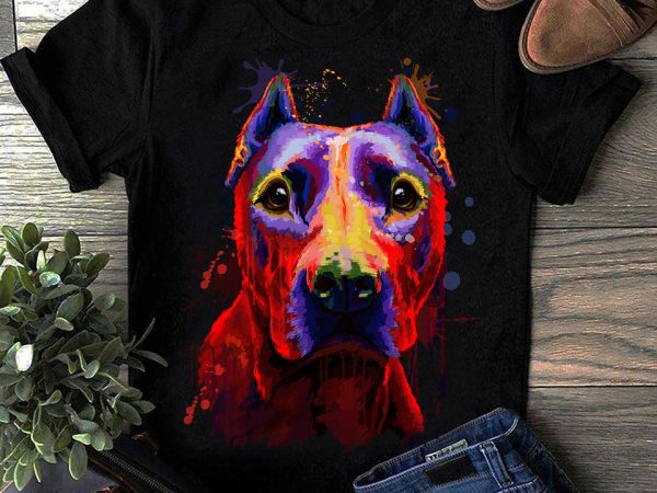 Pitbul – hand drawing dog by photoshop – 11 commercial use t-shirt design