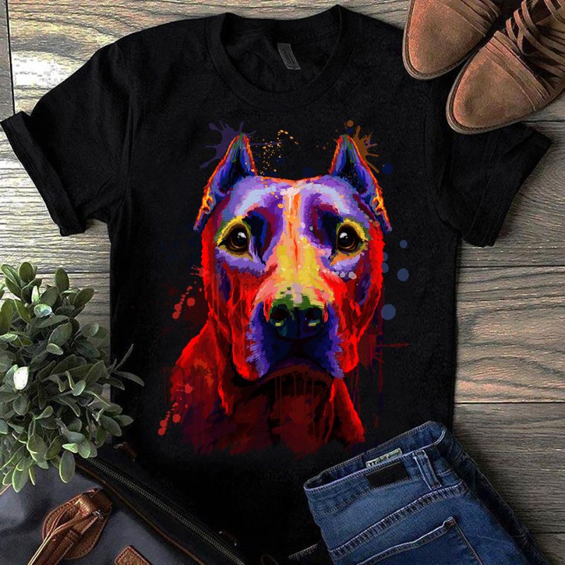 Pitbul – Hand Drawing Dog By Photoshop – 11 tshirt designs for merch by amazon
