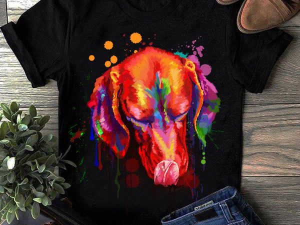 Vizsla – hand drawing dog by photoshop – 12 commercial use t-shirt design