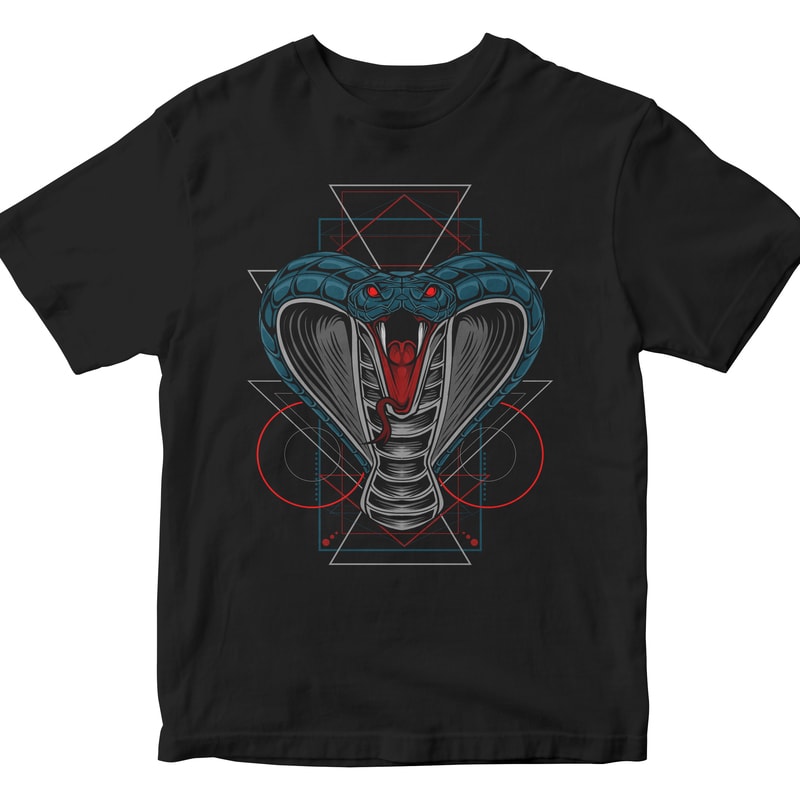 king cobra geometric vector t shirt design