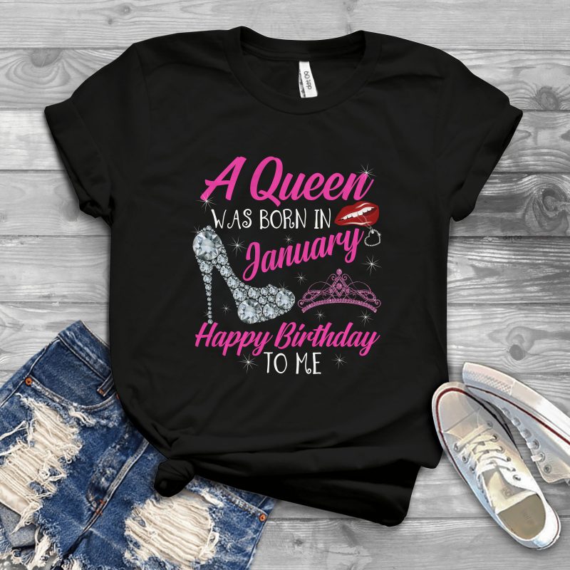 Birthday Girl and Queen – Editable – Scale Easily – 12 t shirt design png