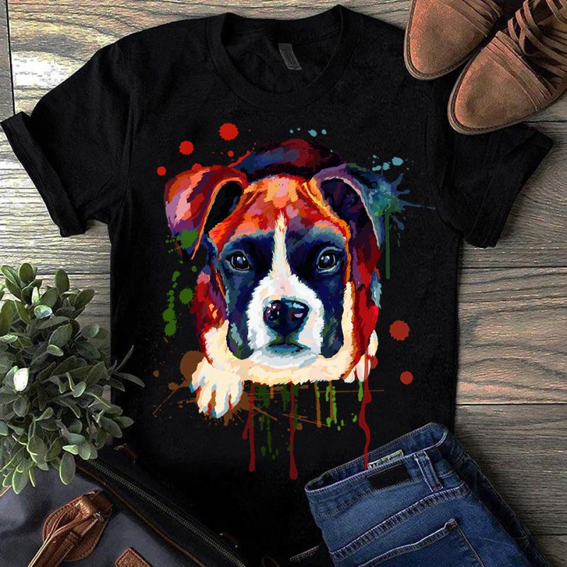 Boxer – Hand Drawing Dog By Photoshop – 13 tshirt designs for merch by amazon
