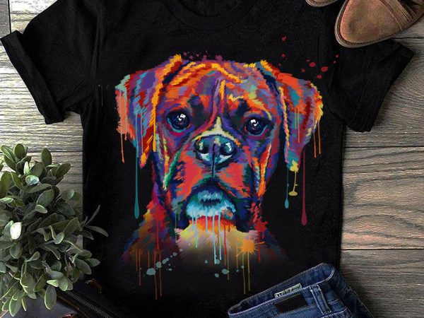 Boxer – hand drawing dog by photoshop – 14 t shirt design png