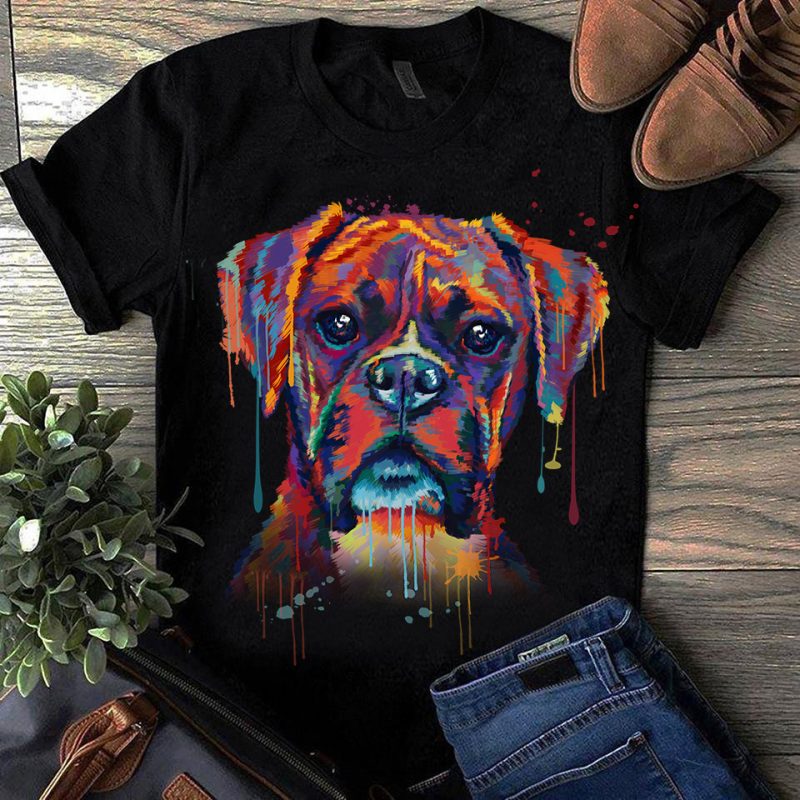 Boxer – Hand Drawing Dog By Photoshop – 14 tshirt designs for merch by amazon