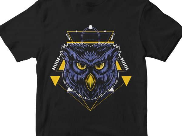 Owl head geometric t shirt design png