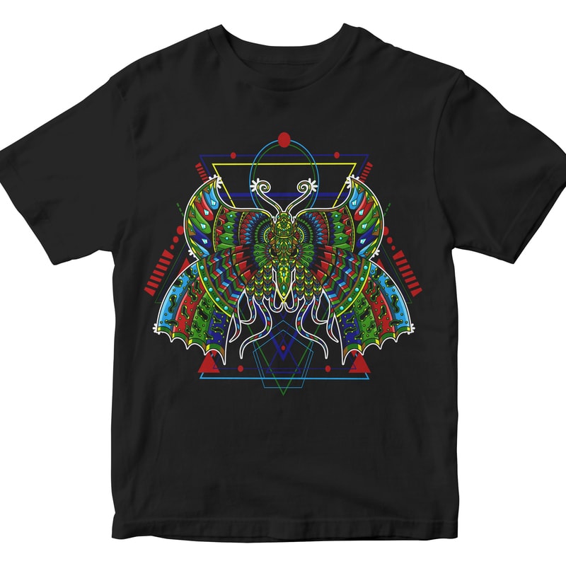 Butterfly geometric t shirt design for purchase - Buy t-shirt designs