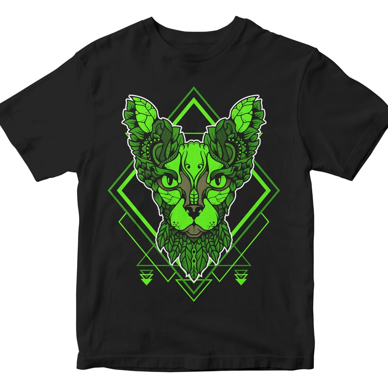 DOG HEAD GEOMETRIC t shirt designs for print on demand