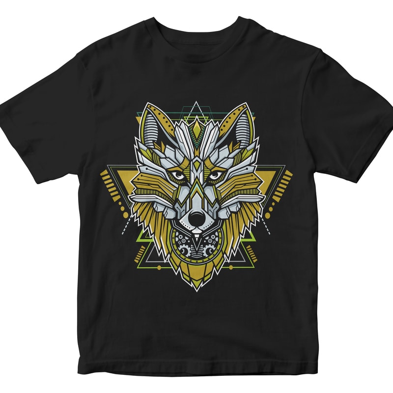 WOLF HEAD GEOMETRIC vector shirt designs