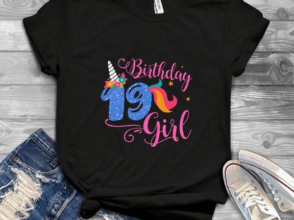 Birthday girl and queen – editable – scale easily – 2 buy t shirt design artwork