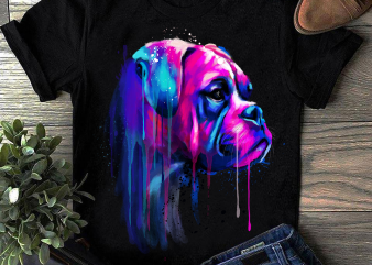 Boxer – Hand Drawing Dog By Photoshop – 2 print ready t shirt design
