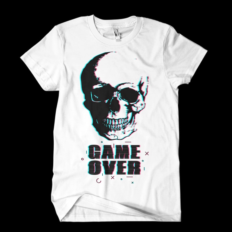 Game over vector shirt designs