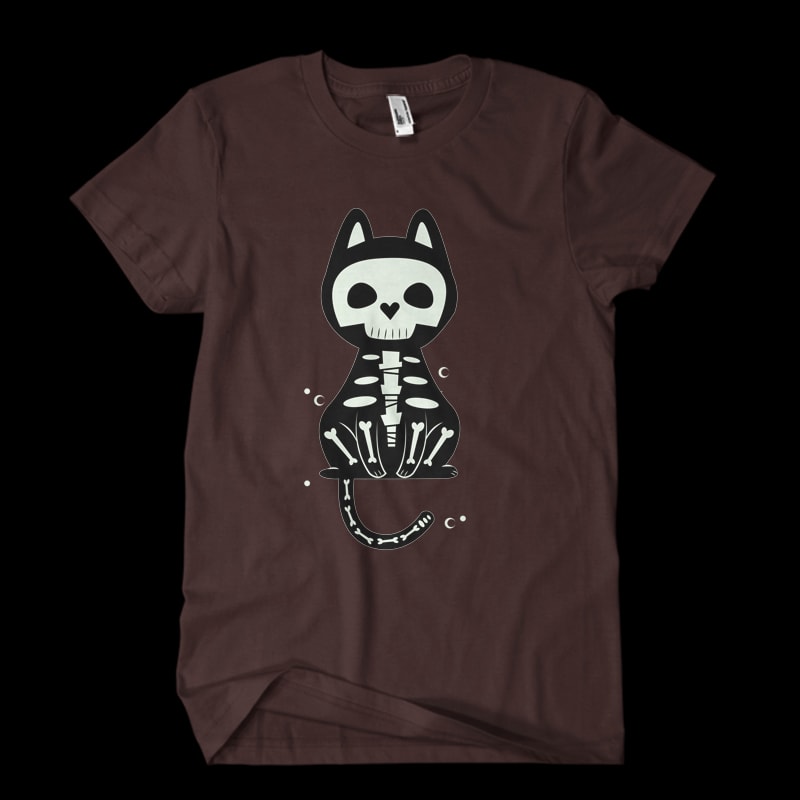 cat skull t shirt designs for merch teespring and printful