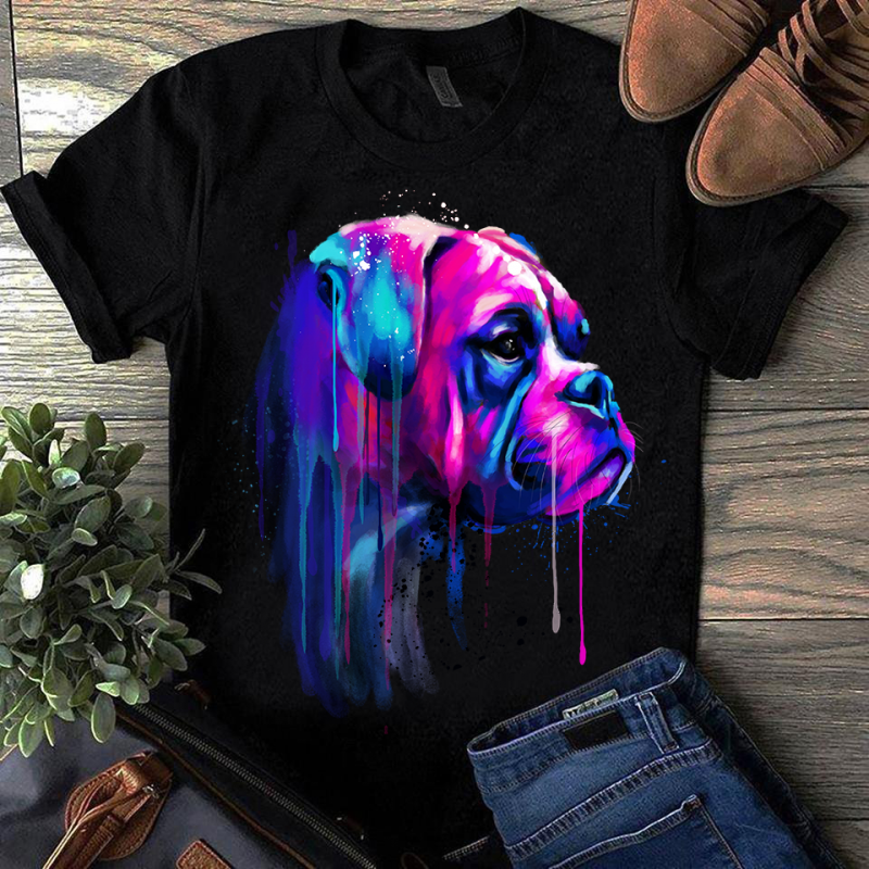 Boxer – Hand Drawing Dog By Photoshop – 2 t shirt designs for sale