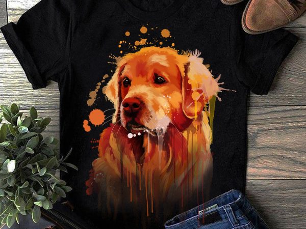 Golden retriever – hand drawing dog by photoshop – 21 t shirt design png