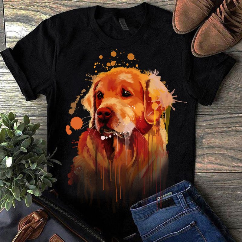 Golden Retriever – Hand Drawing Dog By Photoshop – 21 t shirt design graphic