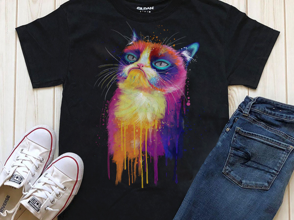 Hand drawing cat by photoshop – 22 buy t shirt design